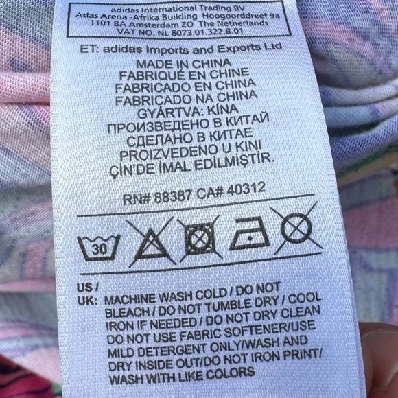 Farm Rio x Adidas colorful neon floral banana logo shirt/ M /Excellent condition - Picture 14 of 15